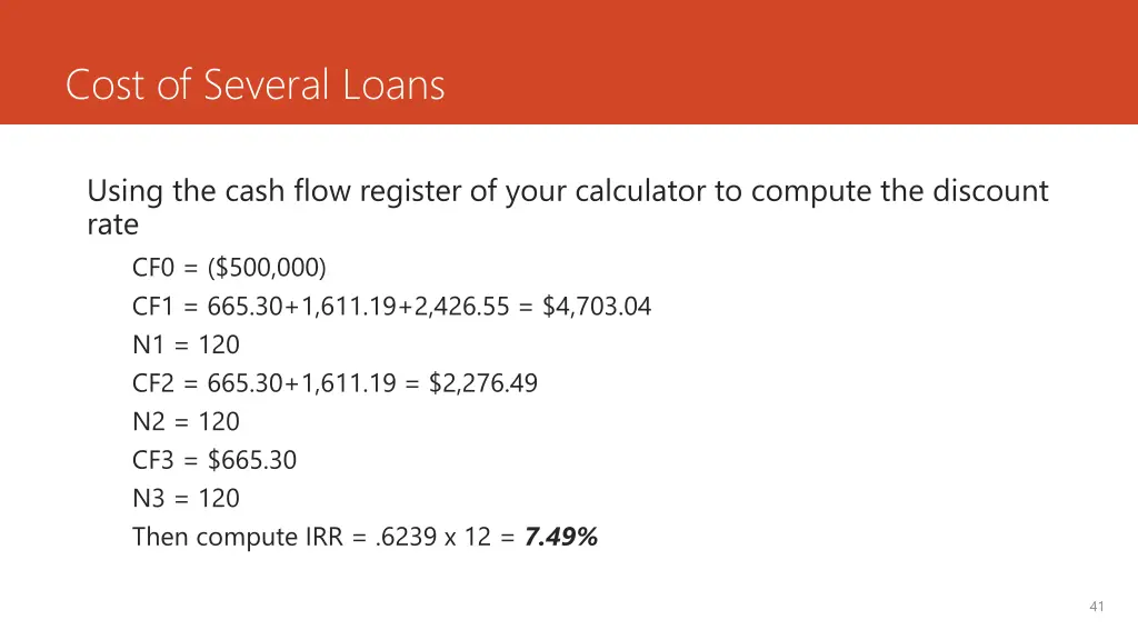 cost of several loans 2