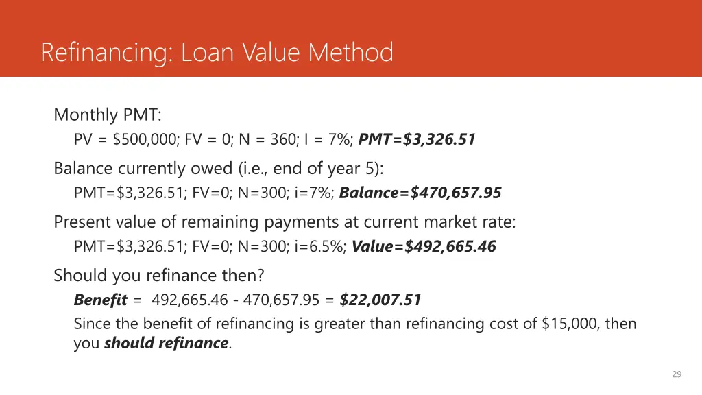 refinancing loan value method 3