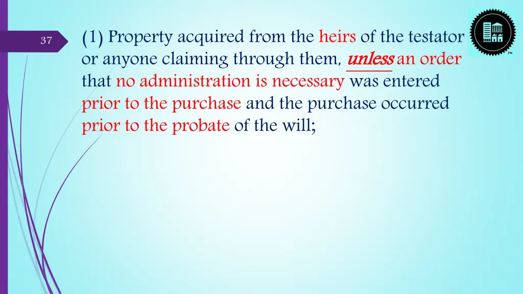 1 property acquired from the heirs 1