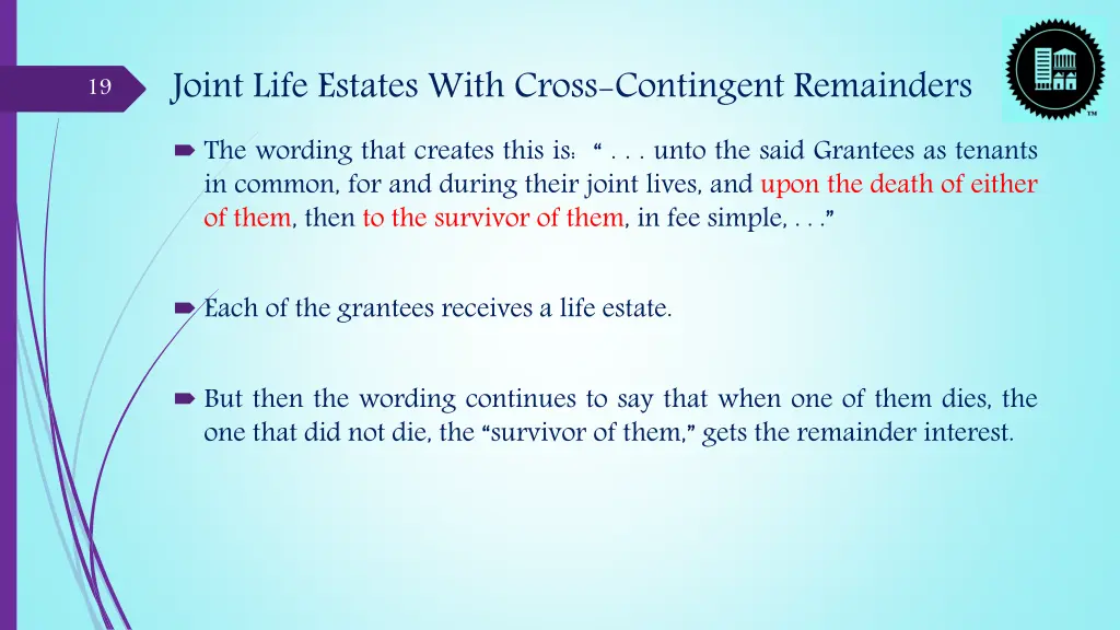 joint life estates with cross contingent 5