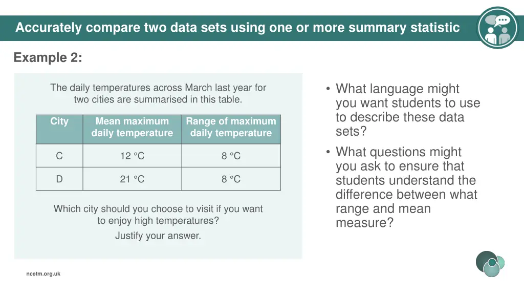 accurately compare two data sets using 3