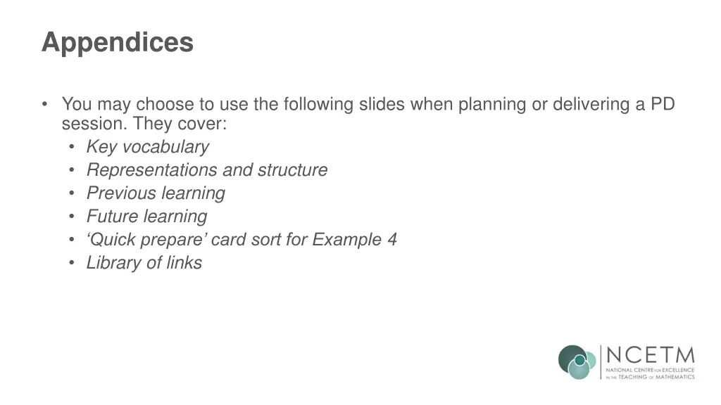 appendices