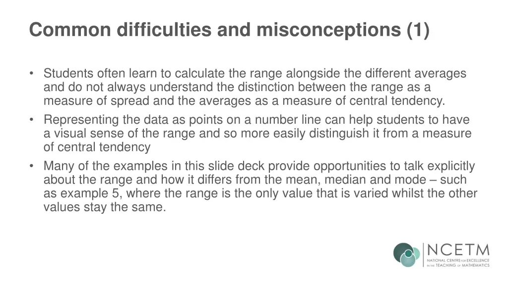 common difficulties and misconceptions 1
