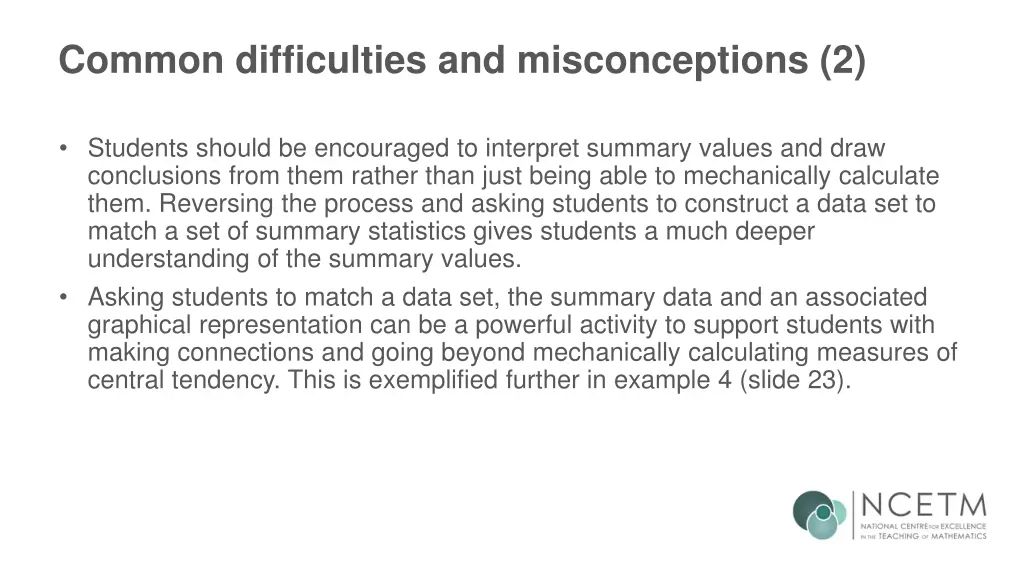 common difficulties and misconceptions 2