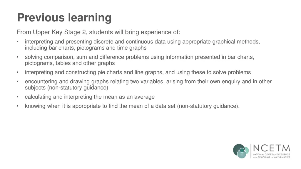 previous learning