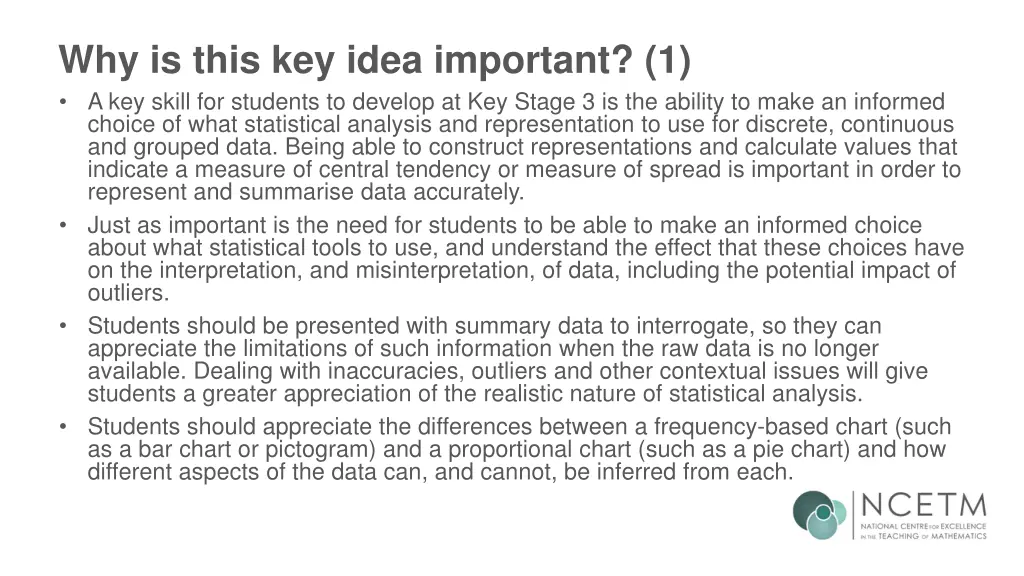 why is this key idea important 1 a key skill