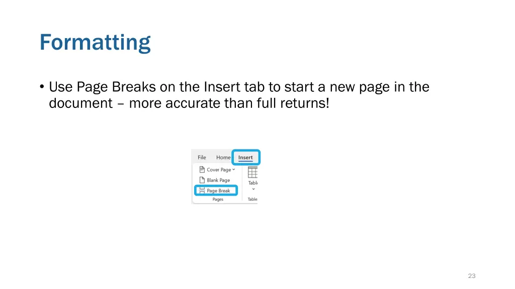 formatting 3