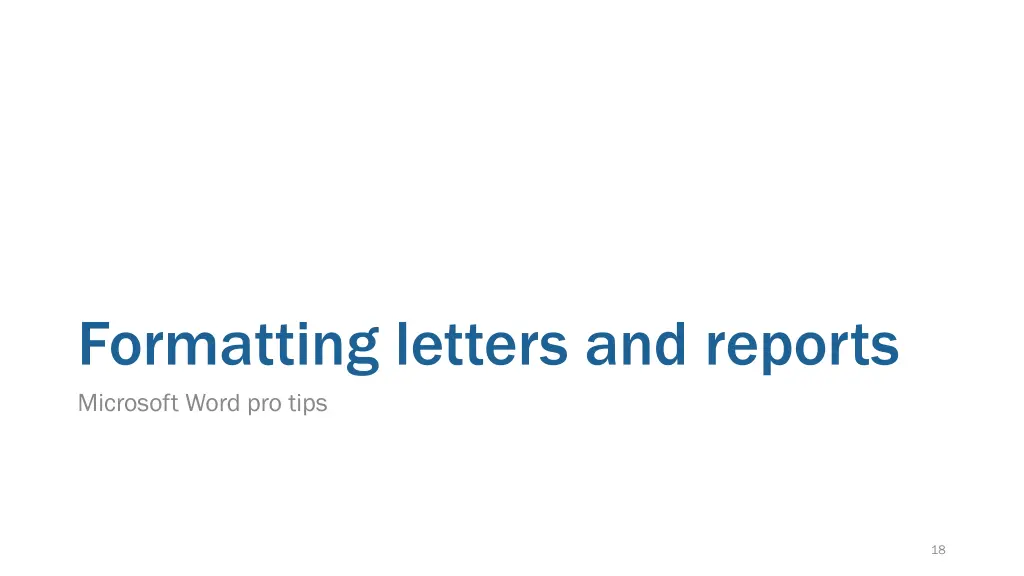 formatting letters and reports microsoft word