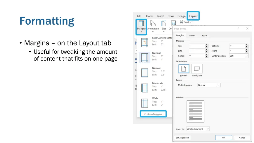 formatting