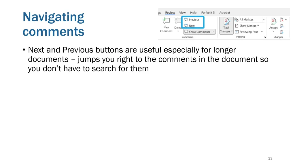 navigating comments