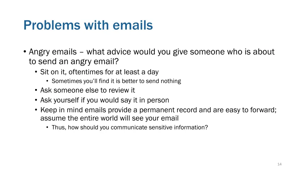 problems with emails 1