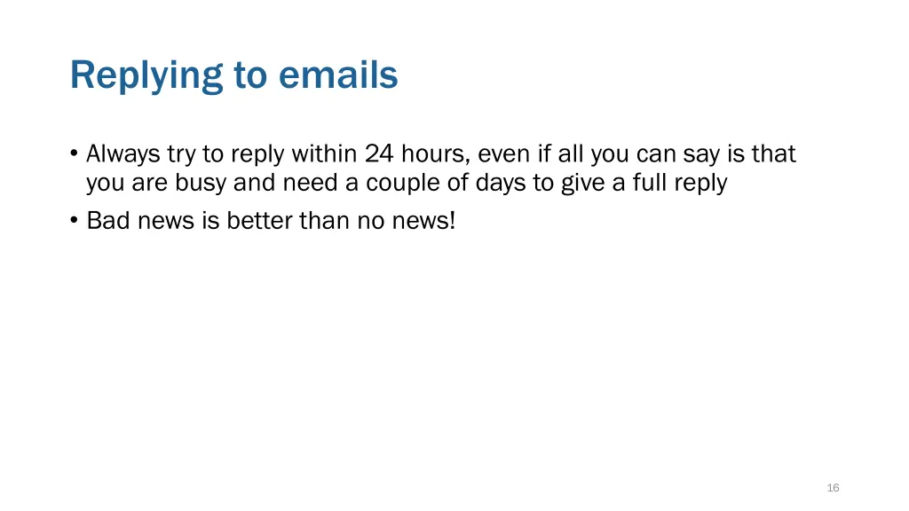 replying to emails