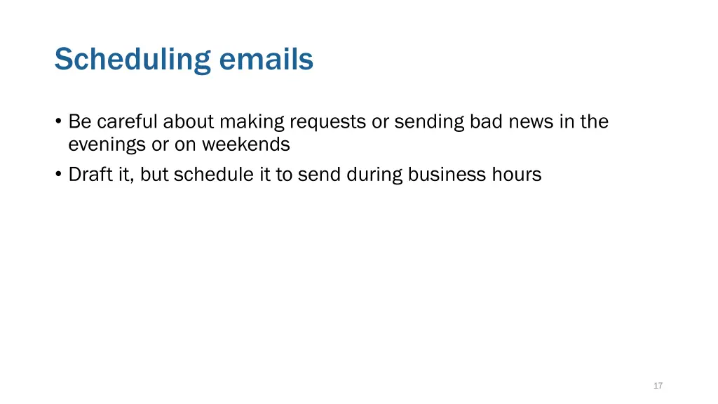 scheduling emails