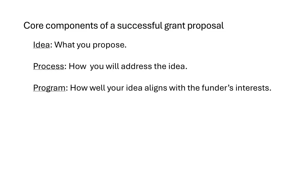 core components of a successful grant proposal