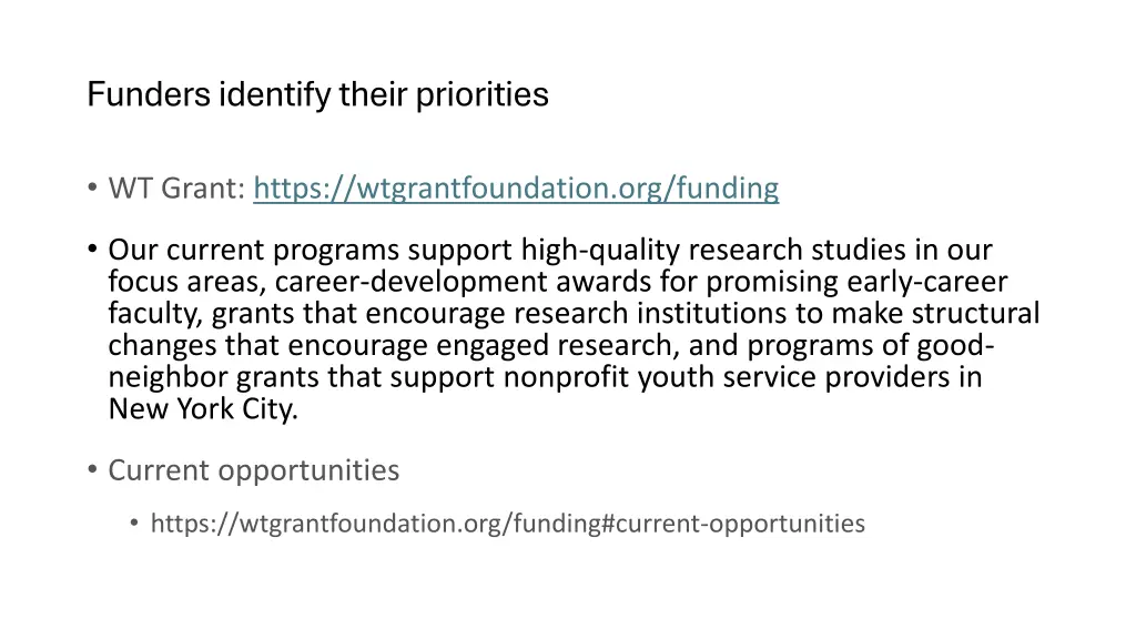 funders identify their priorities 1