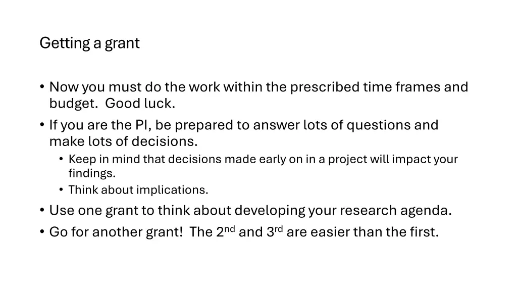 getting a grant