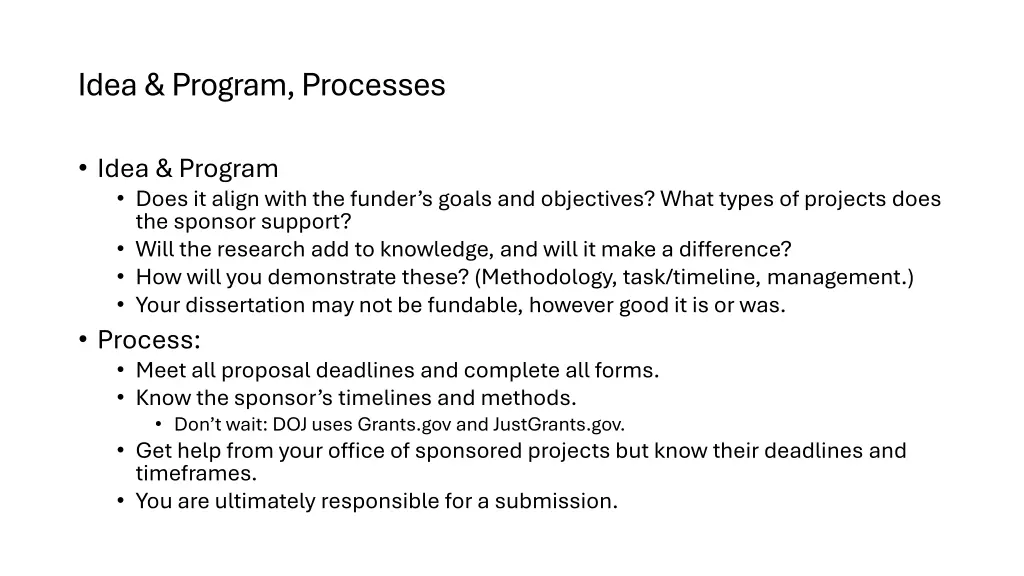 idea program processes
