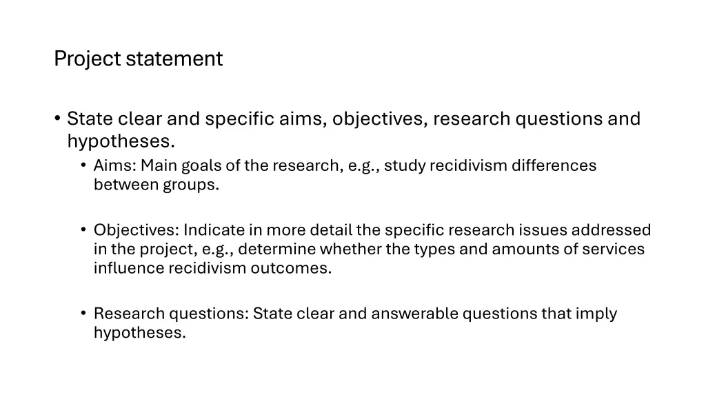 project statement
