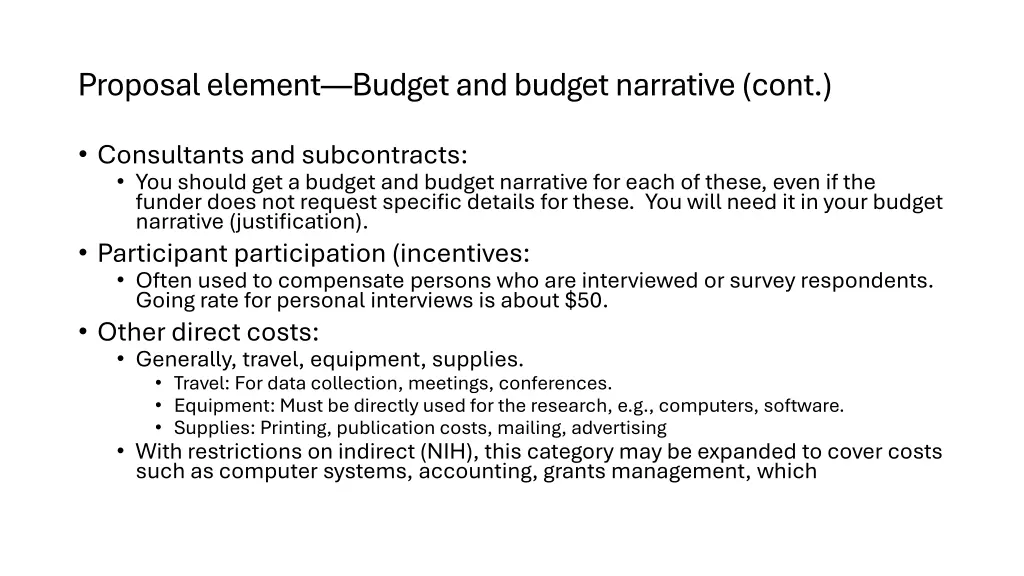 proposal element budget and budget narrative cont 1