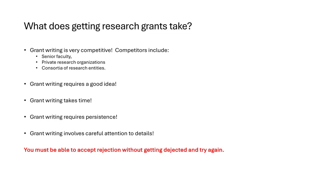 what does getting research grants take