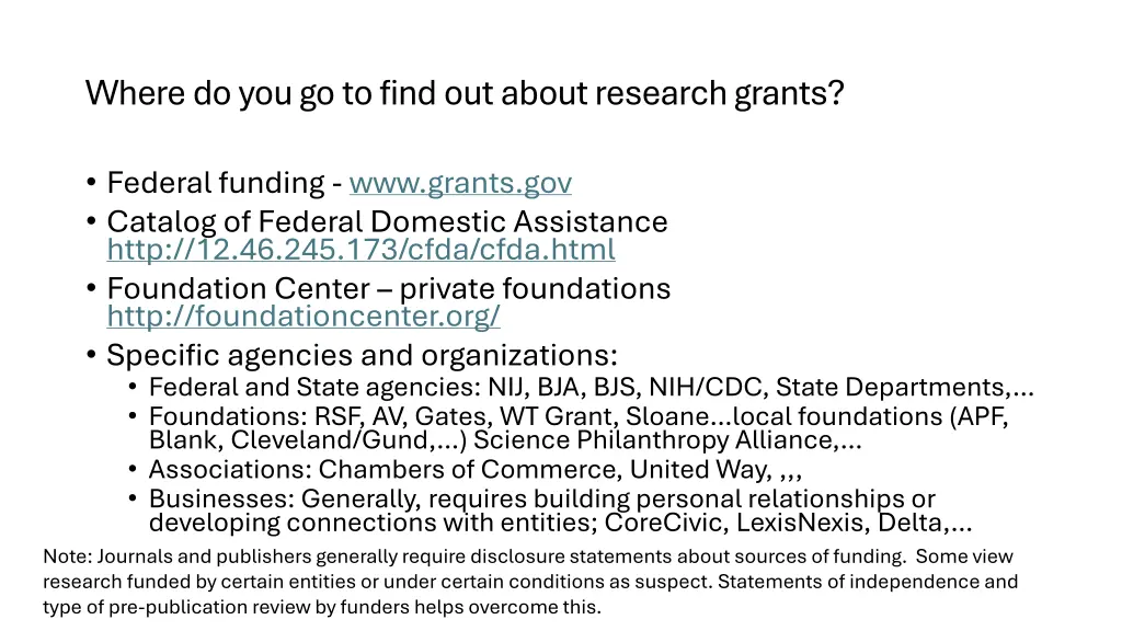 where do you go to find out about research grants