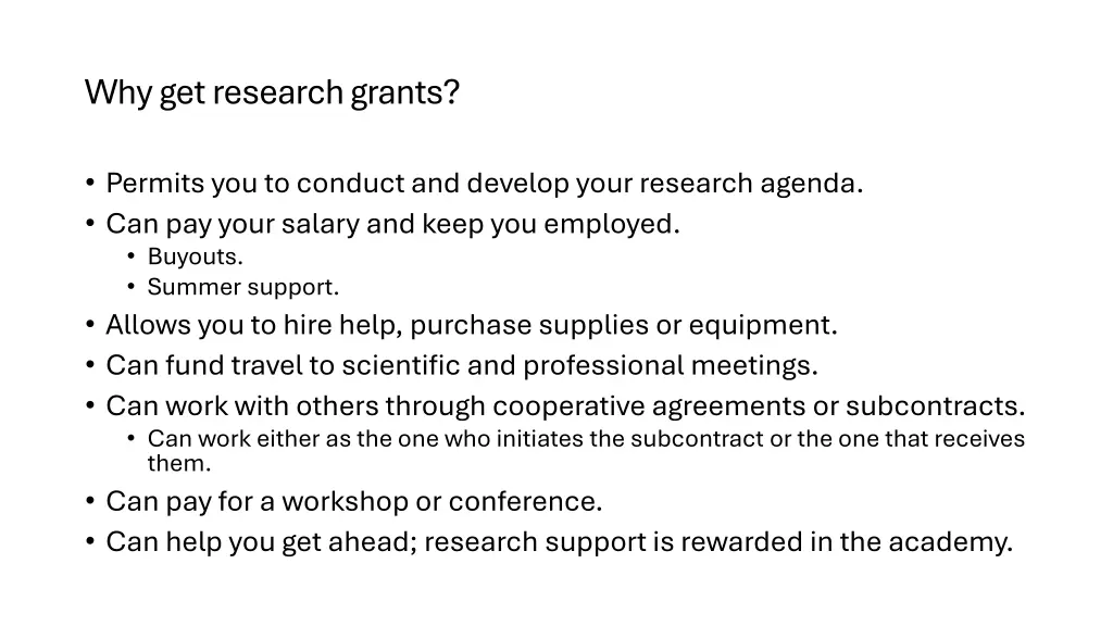 why get research grants