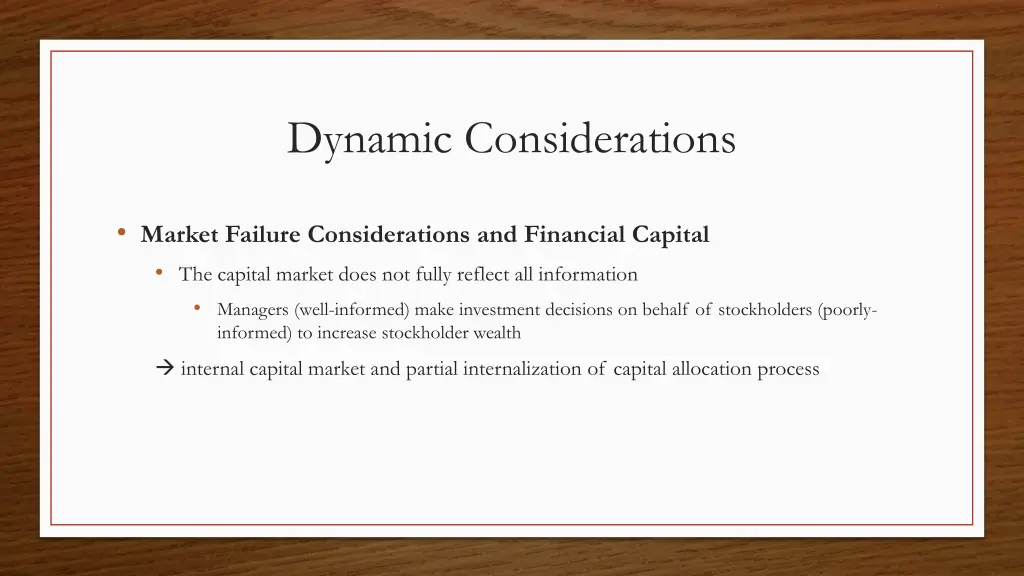 dynamic considerations 2