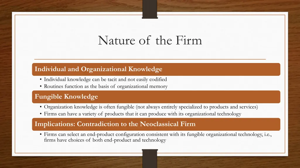 nature of the firm