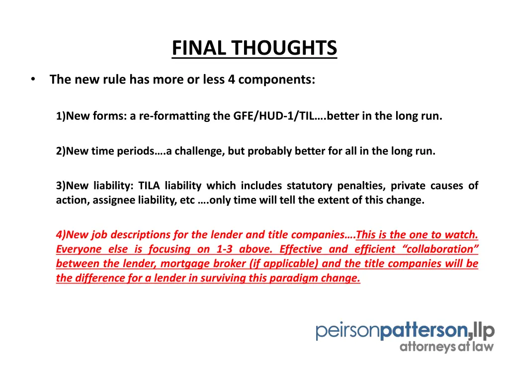 final thoughts