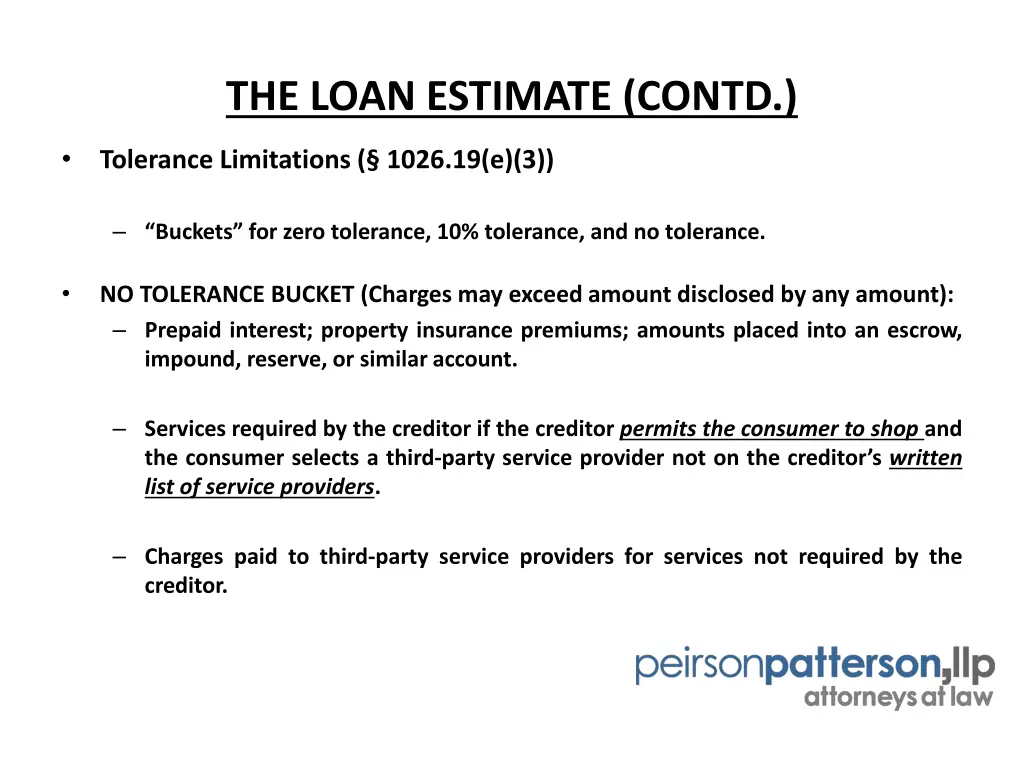 the loan estimate contd 2