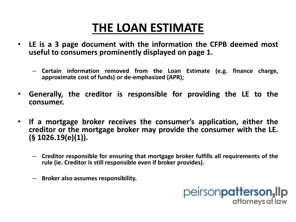 the loan estimate
