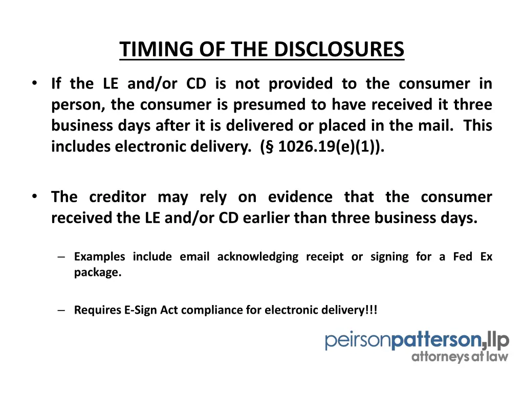 timing of the disclosures 2