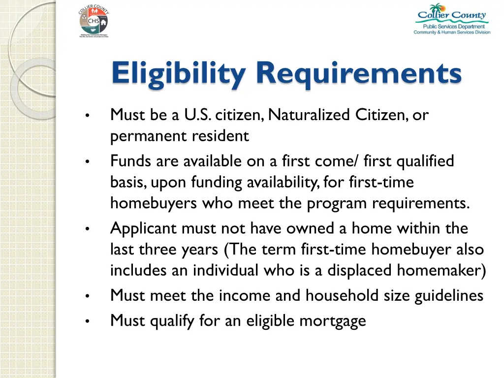 eligibility requirements