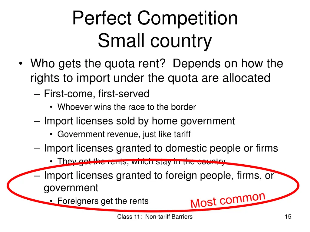 perfect competition small country who gets