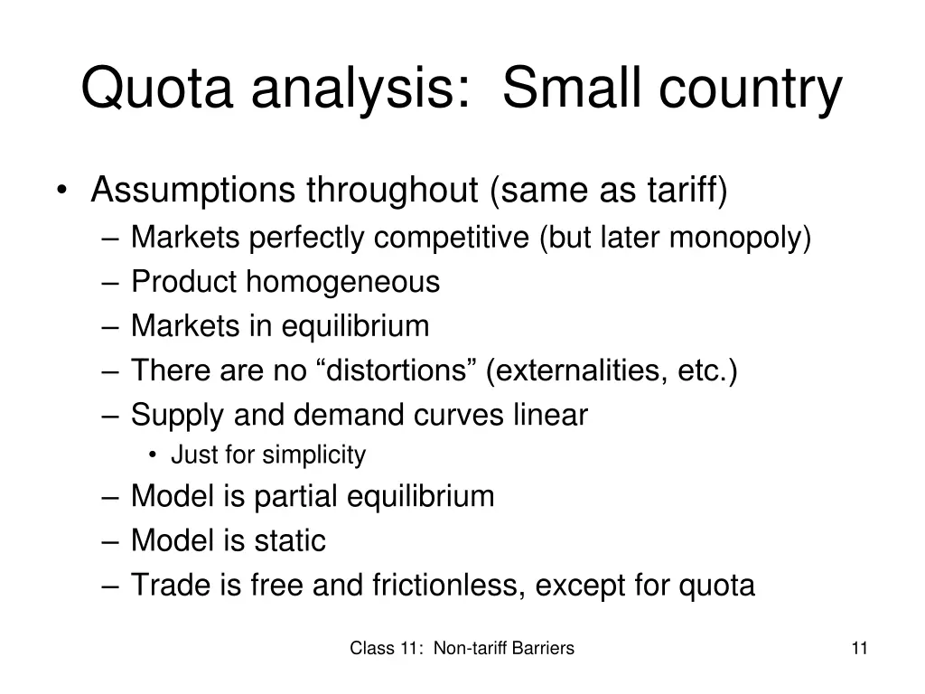 quota analysis small country