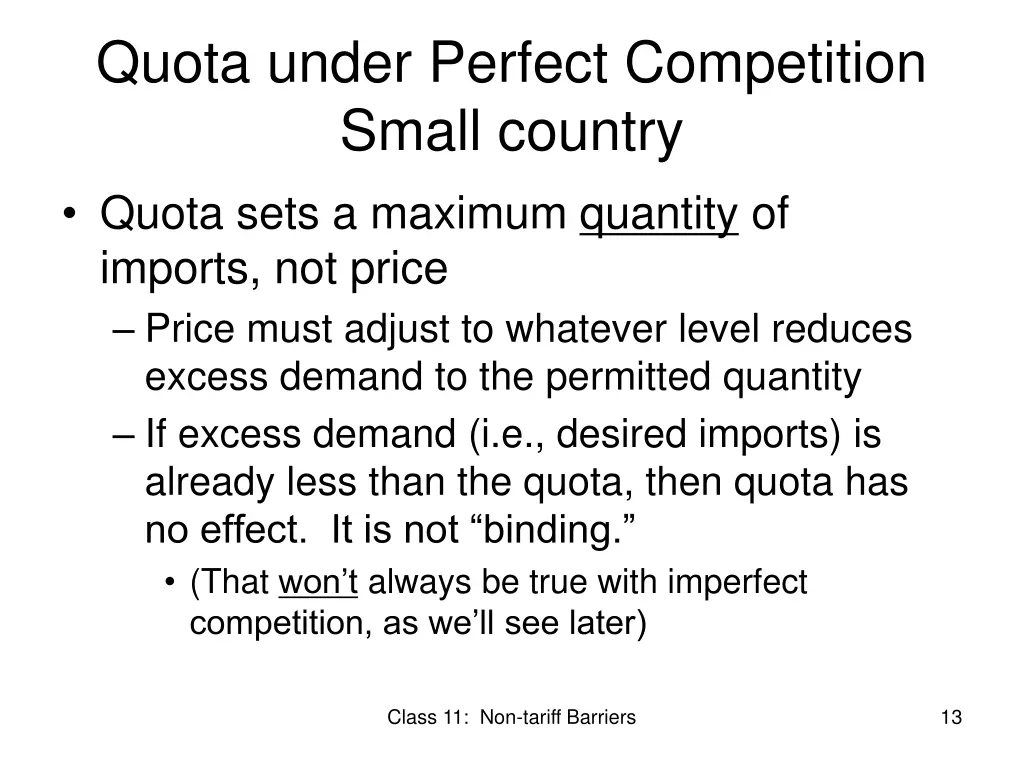 quota under perfect competition small country