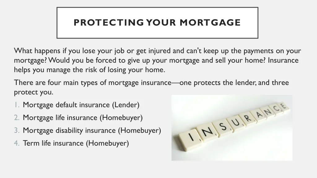 protecting your mortgage