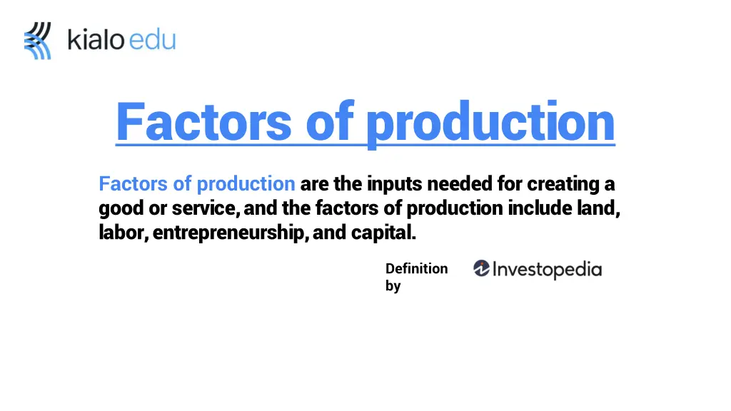 factors of production