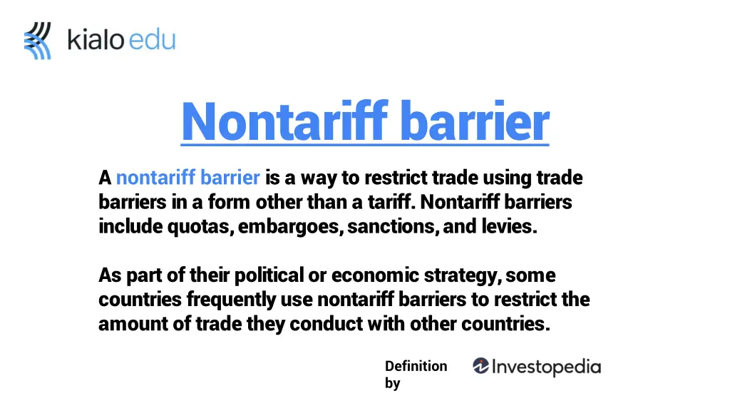 nontariff barrier a nontariff barrier