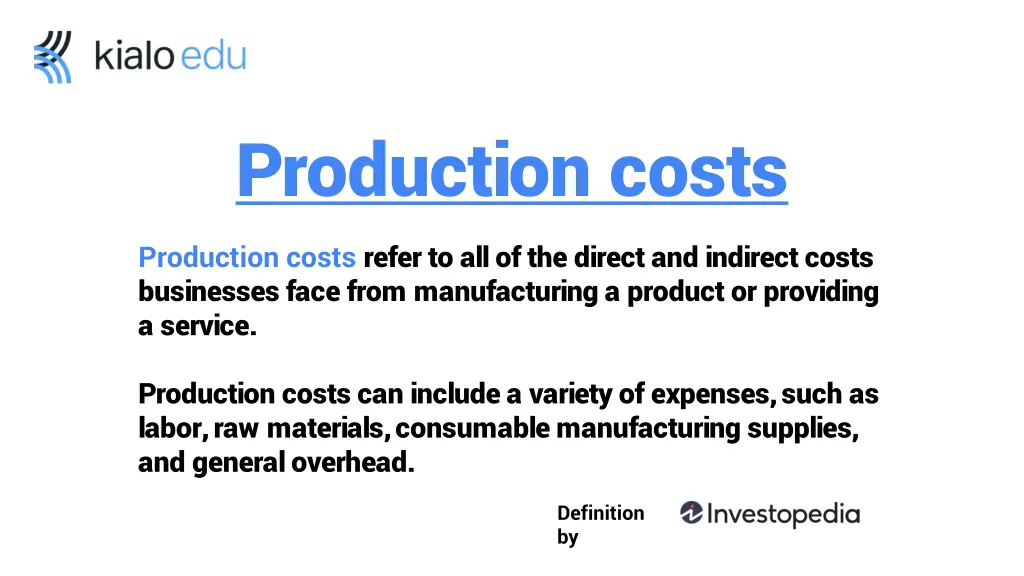 production costs