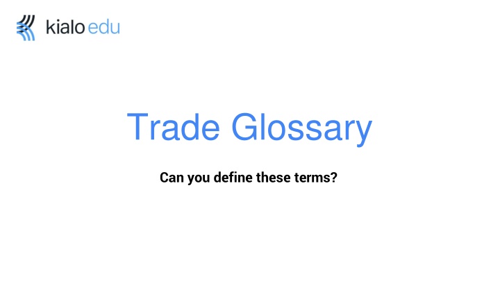 trade glossary