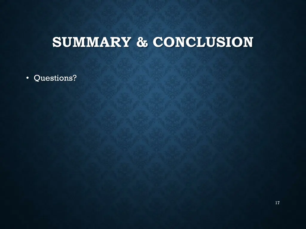 summary conclusion