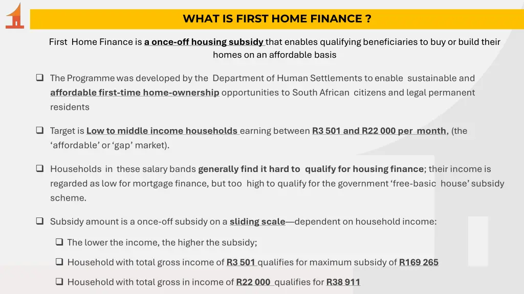 what is first home finance