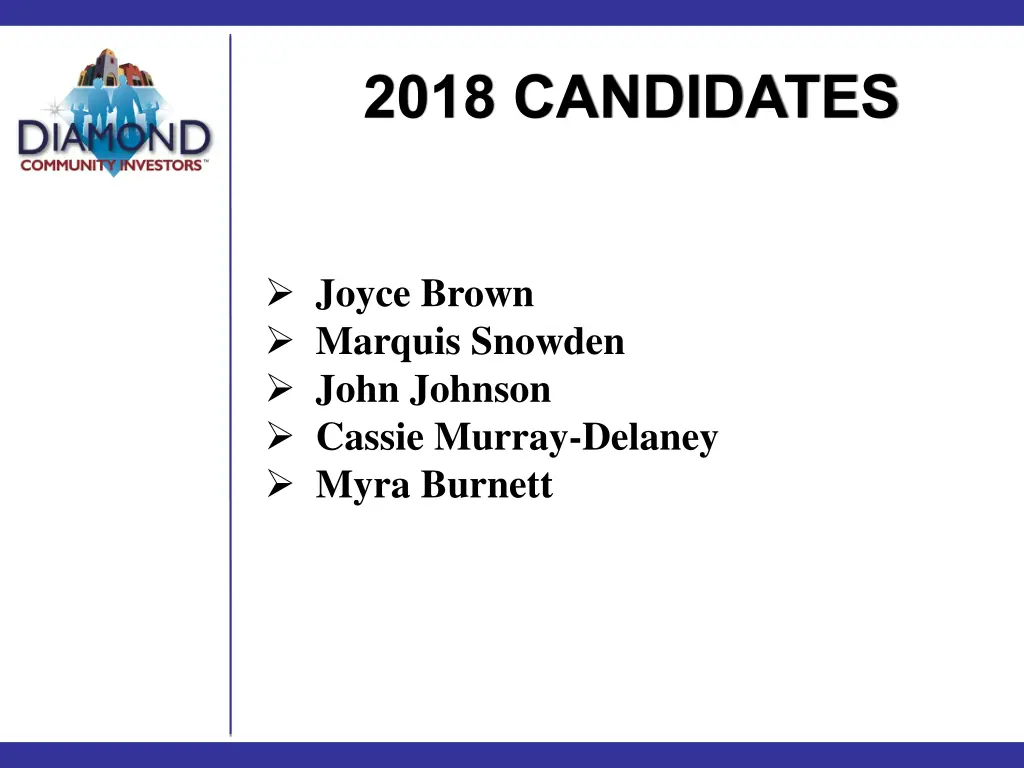 2018 candidates