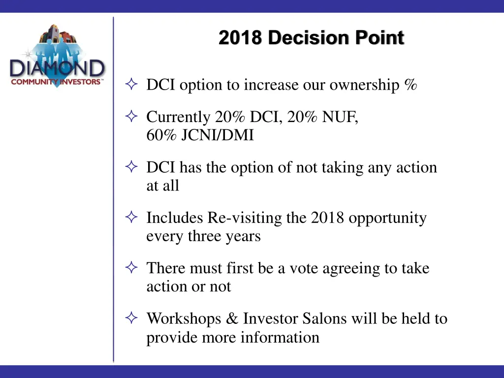 2018 decision point