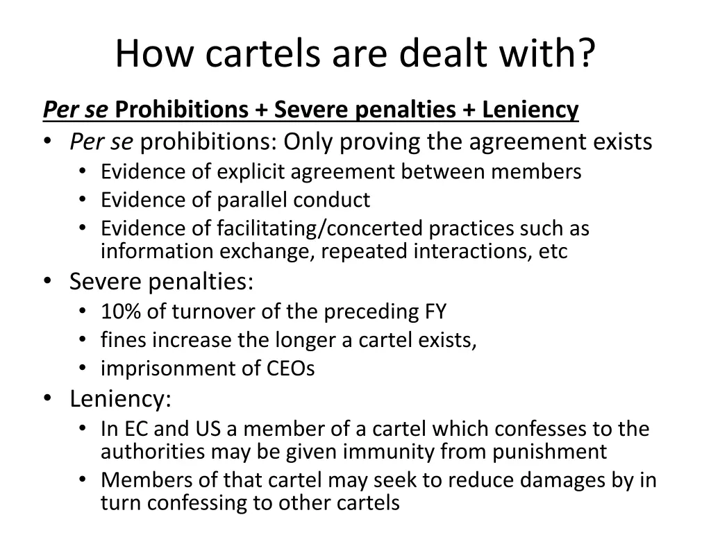 how cartels are dealt with