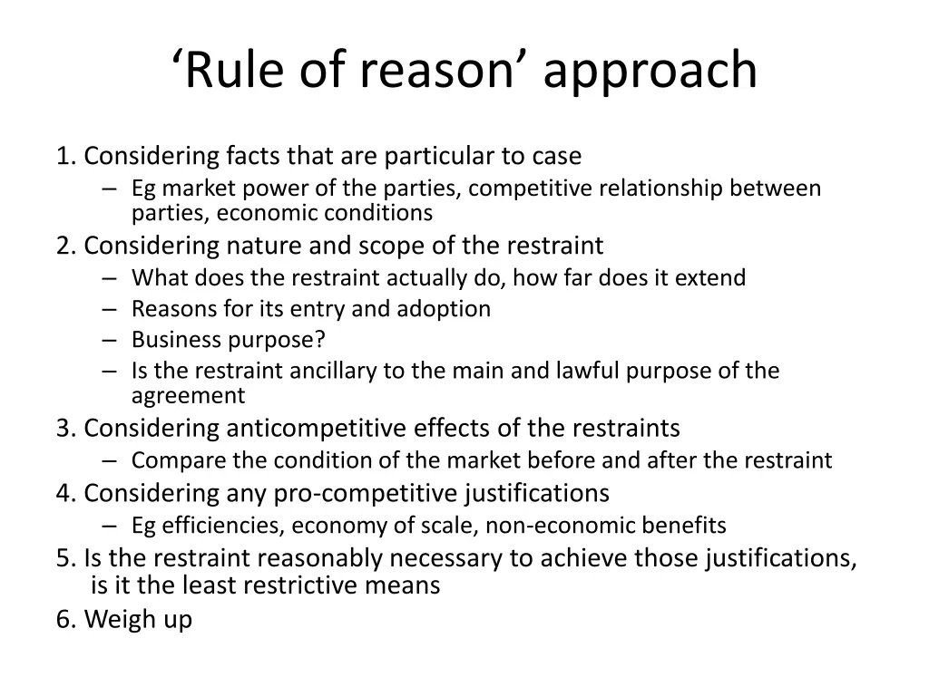 rule of reason approach