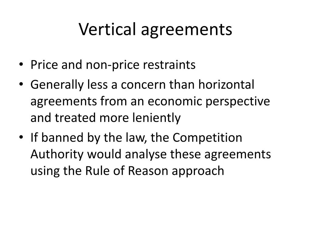 vertical agreements