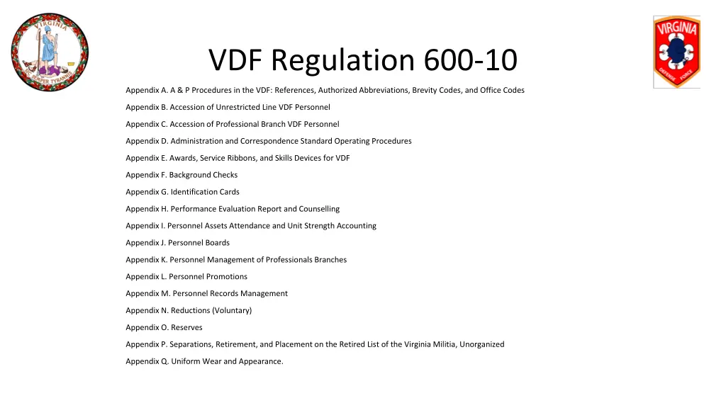 vdf regulation 600 10 3