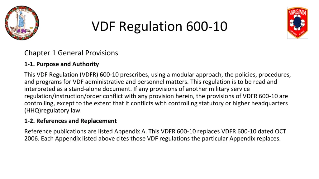 vdf regulation 600 10